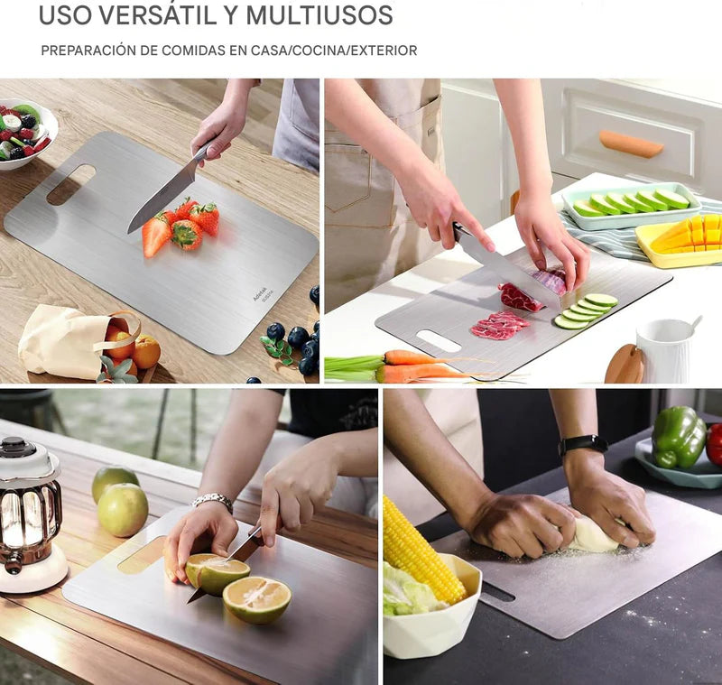 Tabla De Cortar De Acero Inoxidable | Higiénica, Antibacteriana Y De Larga Duración
