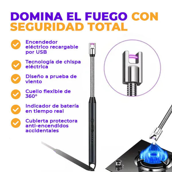 Encendedor Eléctrico de Cocina Recargable USB