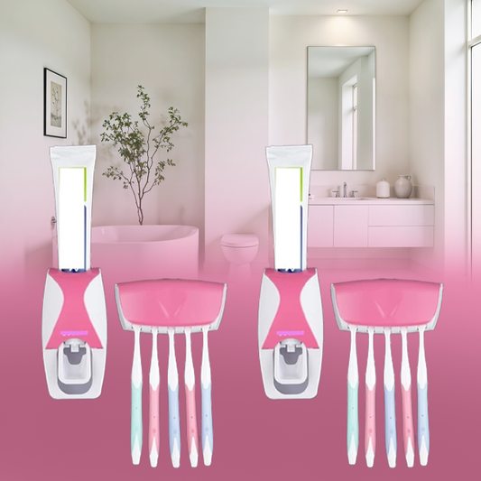 Dispensador de Pasta Dental y Soporte para Cepillos 2x1