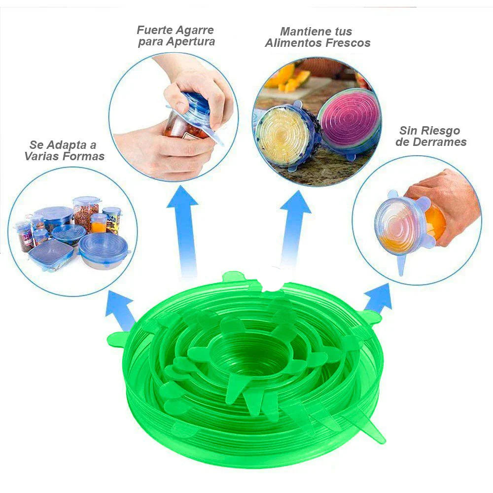 Kit de Tapas de Silicona para Envases