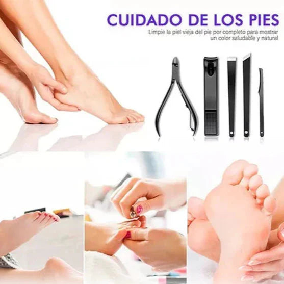 Kit de Manicura y Pedicura de 16 Piezas con Estuche. Equipo Profesional