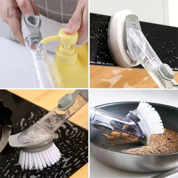Cepillo con Dispensador de Jabón para Lavar Platos