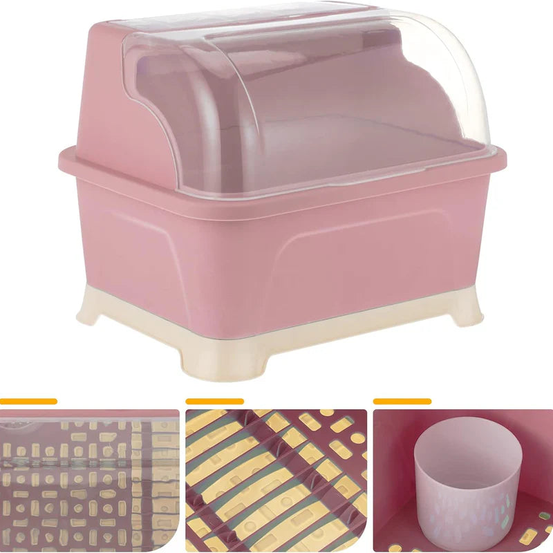 Escurridor de Platos Multifuncional con Bandeja de Drenaje