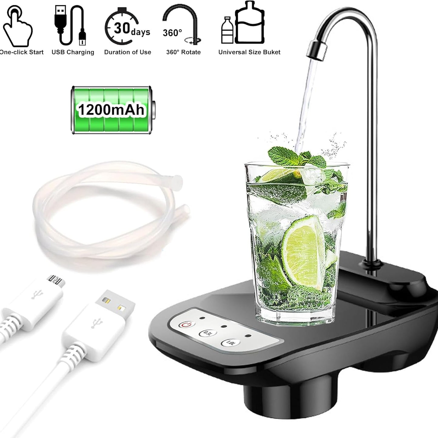 Dispensador de Agua Eléctrico con Base para Vaso