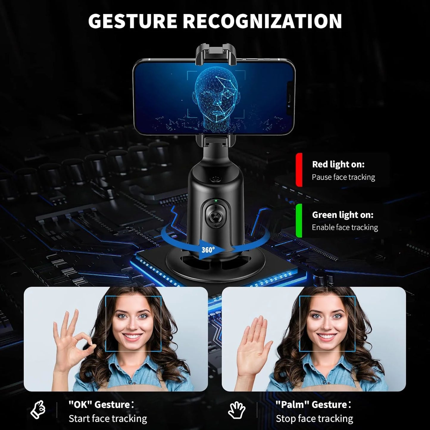 Trípode Con Seguimiento Facial Automático 360°