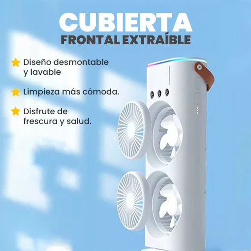 Mini Ventilador de Mesa con Niebla y Enfriador