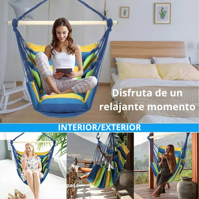 Hamaca Tipo Silla para Exteriores e Interiores