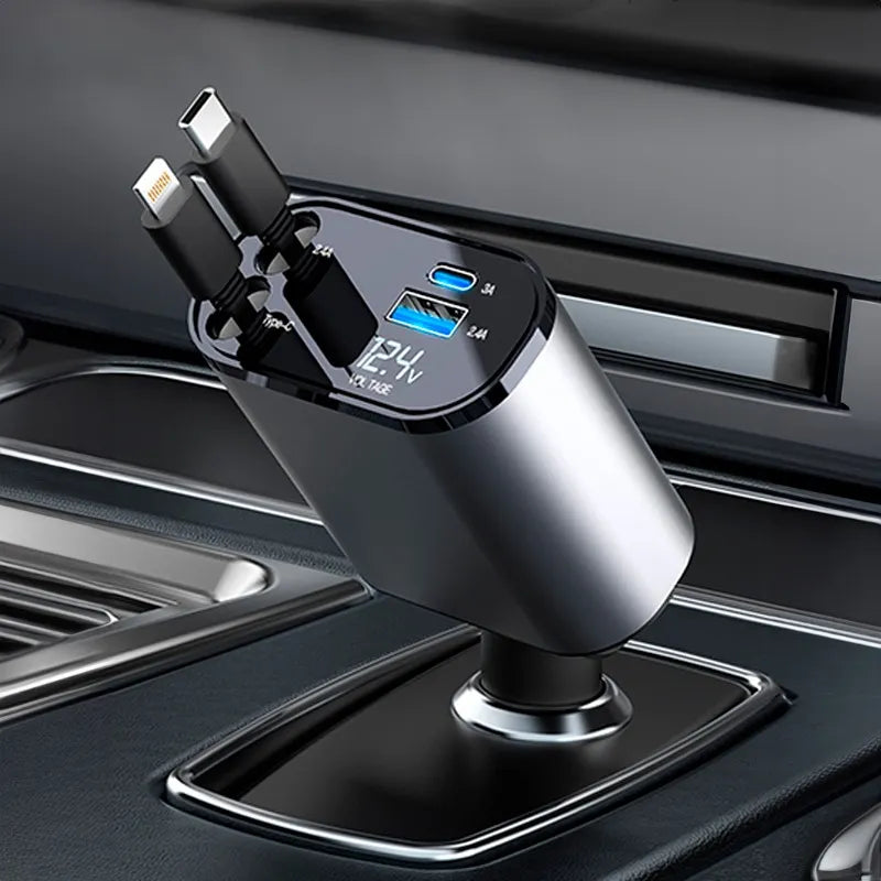 Cargador para Auto 4 en 1. Carga Rápida