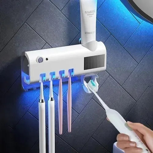 Porta Cepillo Dispensador de Crema Dental Con Esterilizador UV