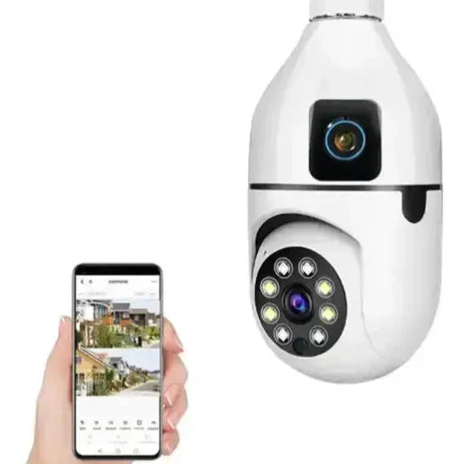 Cámara de Seguridad Doble 360° | Bombilla Vigilante Wifi