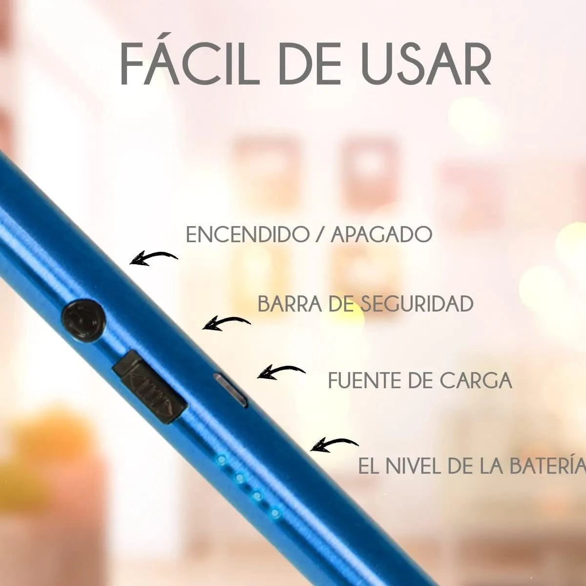 Encendedor Eléctrico de Cocina Recargable USB