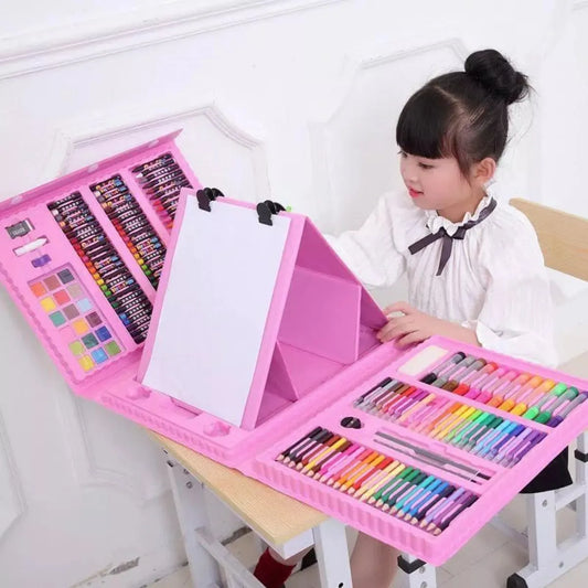 Set Arte Niños Maleta 208 Piezas Crayon Acuarela Plumon