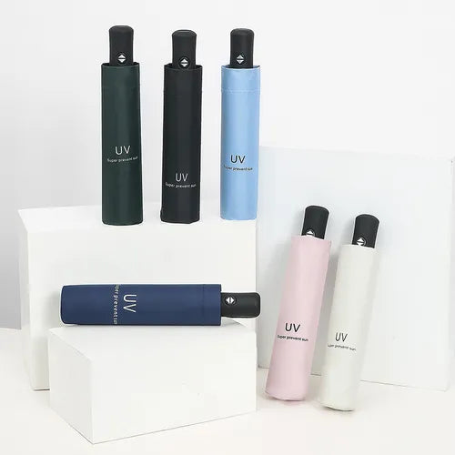 Miniparaguas Plegable Automático y Anti-UV 2x1