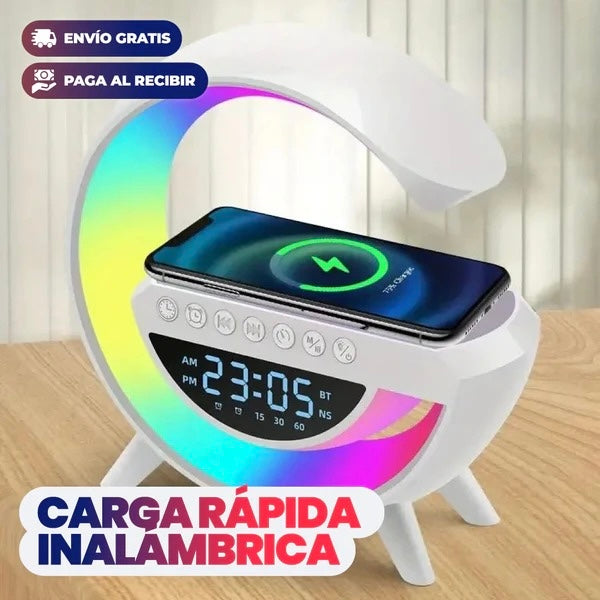 Lámpara Inteligente con Altavoz Bluetooth y Cargador Inalámbrico