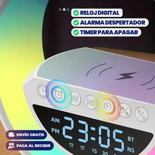 Lámpara Inteligente con Altavoz Bluetooth y Cargador Inalámbrico