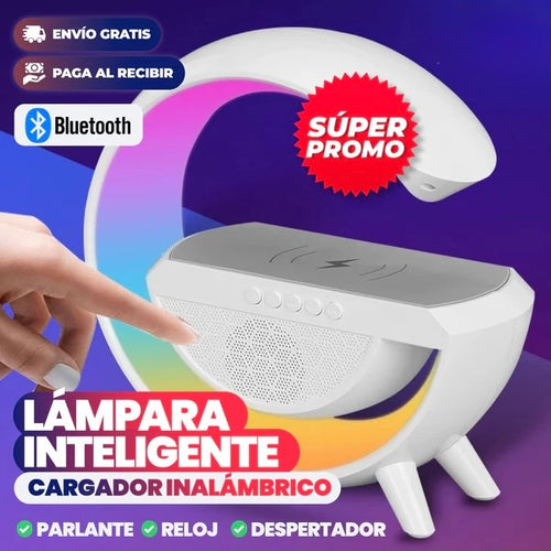 Lámpara Inteligente con Altavoz Bluetooth y Cargador Inalámbrico