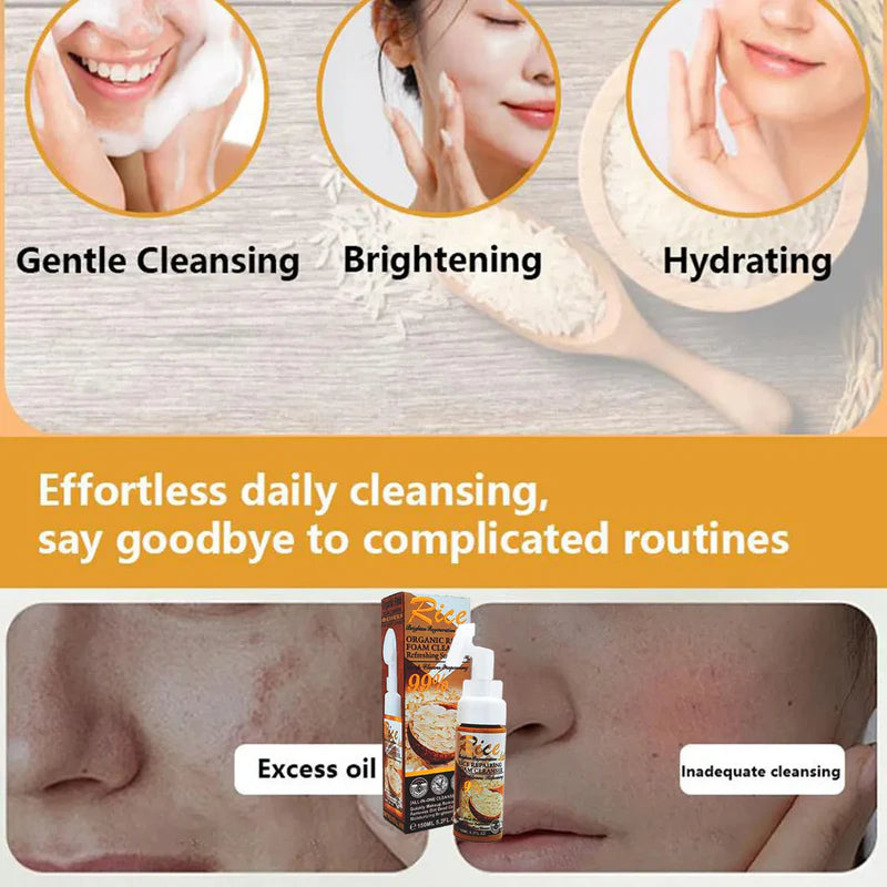 Espuma Limpiadora Facial con Extracto de Arroz Orgánico