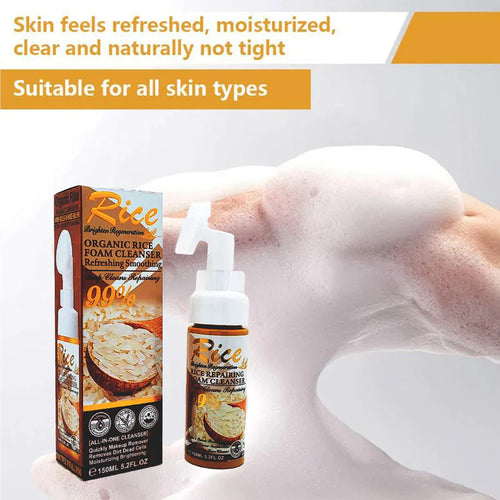 Espuma Limpiadora Facial con Extracto de Arroz Orgánico