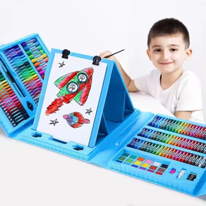 Set Arte Niños Maleta 208 Piezas Crayon Acuarela Plumon