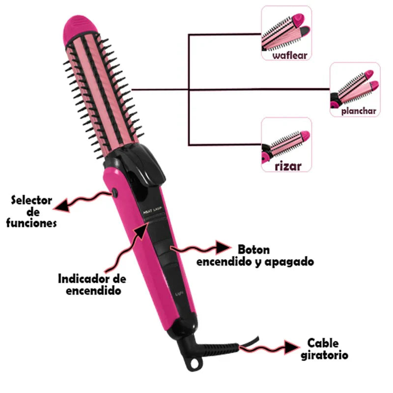 Rizadora de Cabello 3 en 1