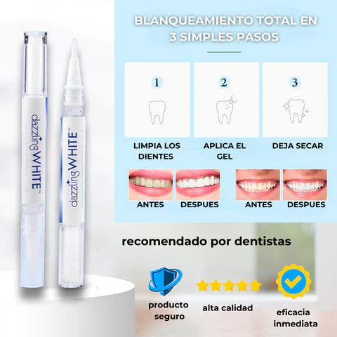 Lápiz Blanqueador de Dientes. Sonrisa Radiante 4x1