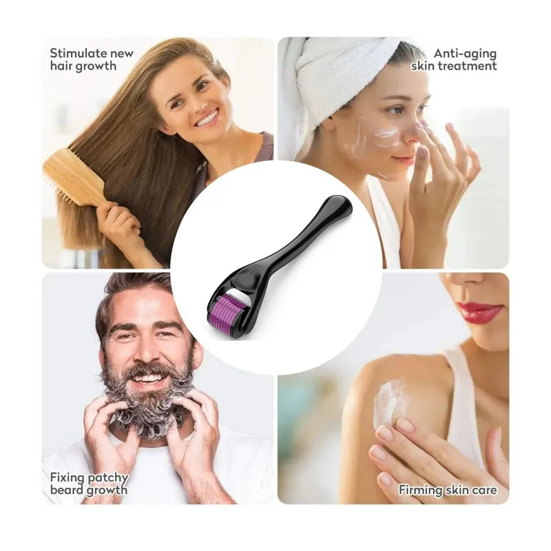 Rodillo Derma Roller para la Piel Barba y Cabello 3x1