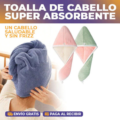 Toalla de Cabello Super Absorbente 2x1