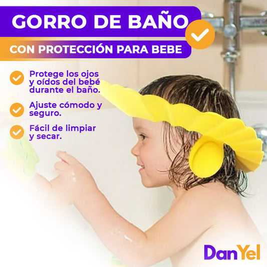 GORRO DE BAÑO CON PROTECCIÓN PARA BEBE  2 X 1