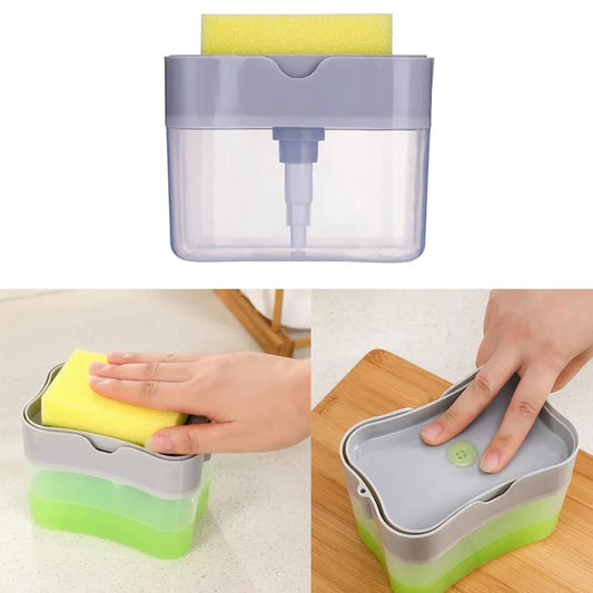Dispensador de Jabón Líquido con Esponja 2x1