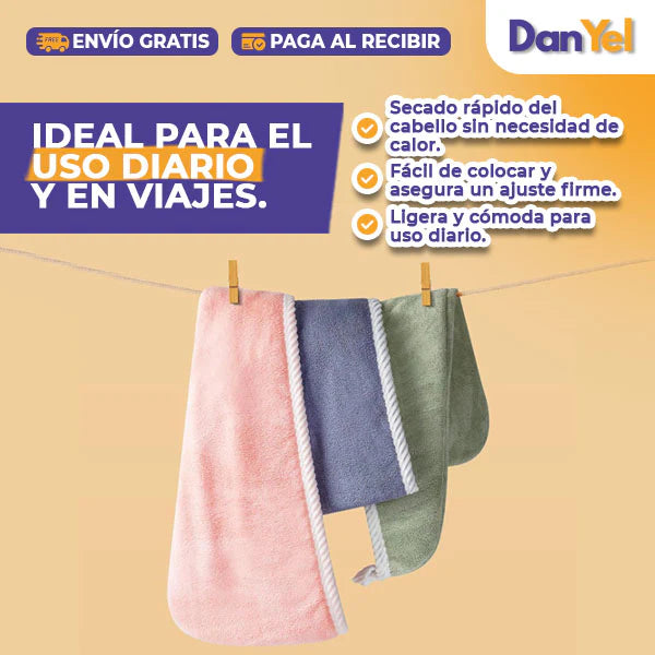 Toalla de Cabello Super Absorbente 2x1