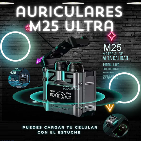 Audífonos Impermeables M25 | Carga Rápida Y Audio Profesional