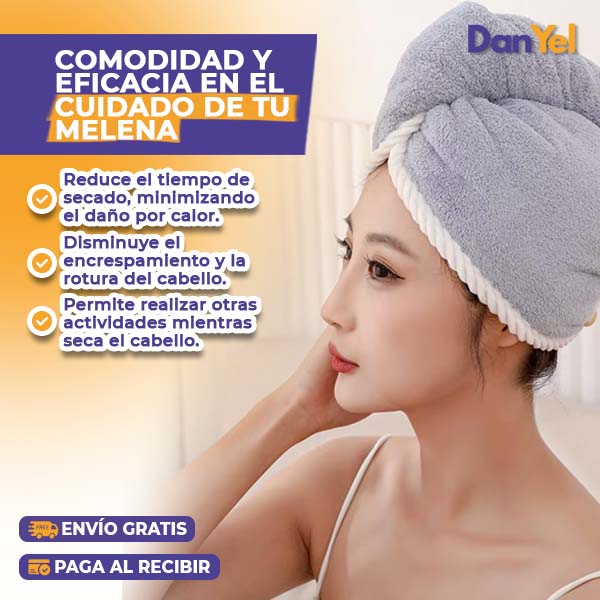 Toalla de Cabello Super Absorbente 2x1