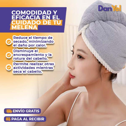 Toalla de Cabello Super Absorbente 2x1