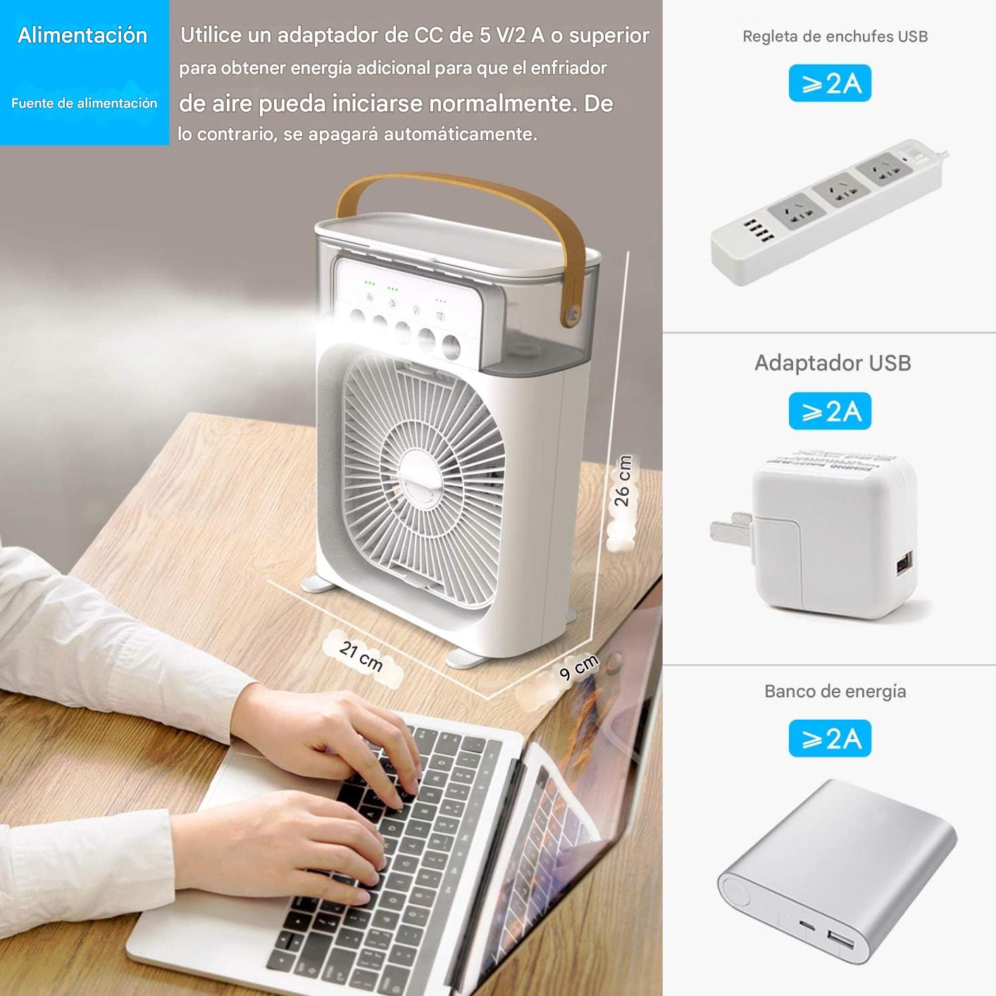 VENTILADOR Y HUMIFICADOR DE AIRE 3 en 1 | AIRE AGRADABLE