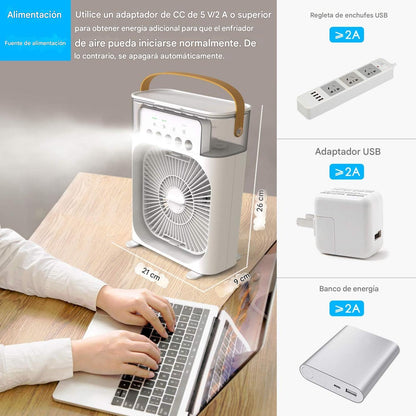 VENTILADOR Y HUMIFICADOR DE AIRE 3 en 1 | AIRE AGRADABLE