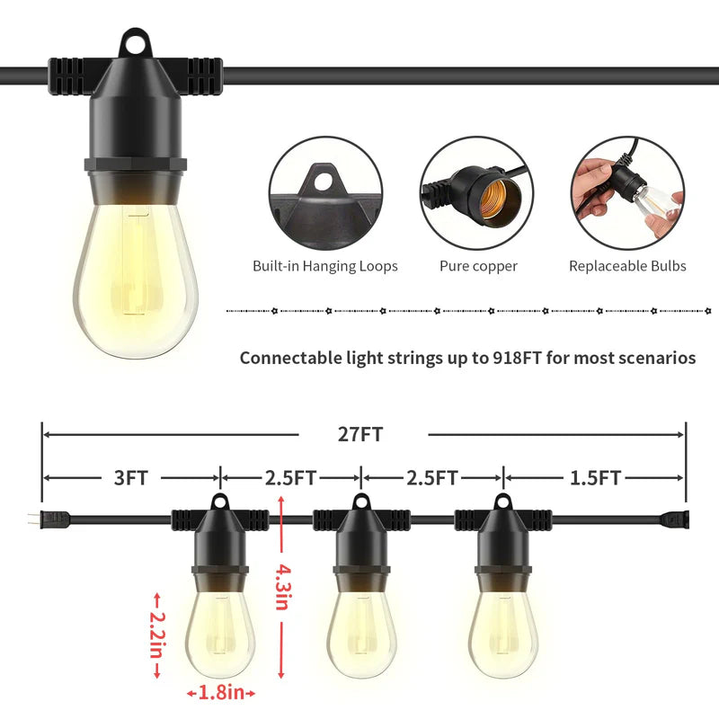 Guirnalda de Luces con Panel Solar y Carga USB