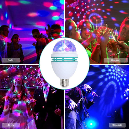 Luz De Discoteca Giratoria | Bombilla LED Multicolor Para Hogar Y Club 2x1