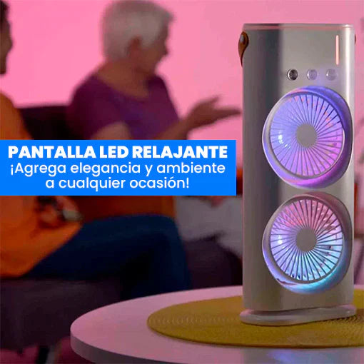 Mini Ventilador de Mesa con Niebla y Enfriador