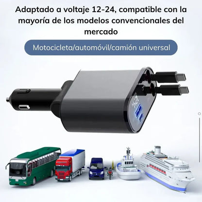 Cargador de Coche Retráctil Carga Rápida