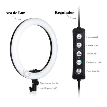 Aro de Luz LED de 12" con Trípode Extensible