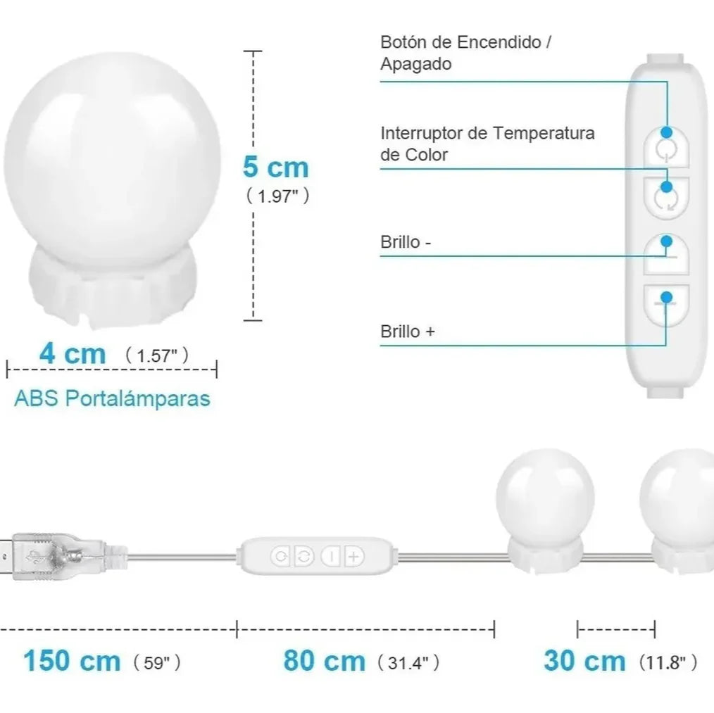 Set de Luces LED Para Espejos