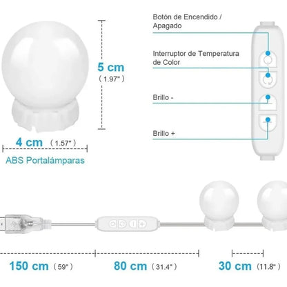 Set de Luces LED Para Espejos