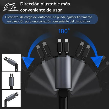 Cargador de Coche Retráctil Carga Rápida