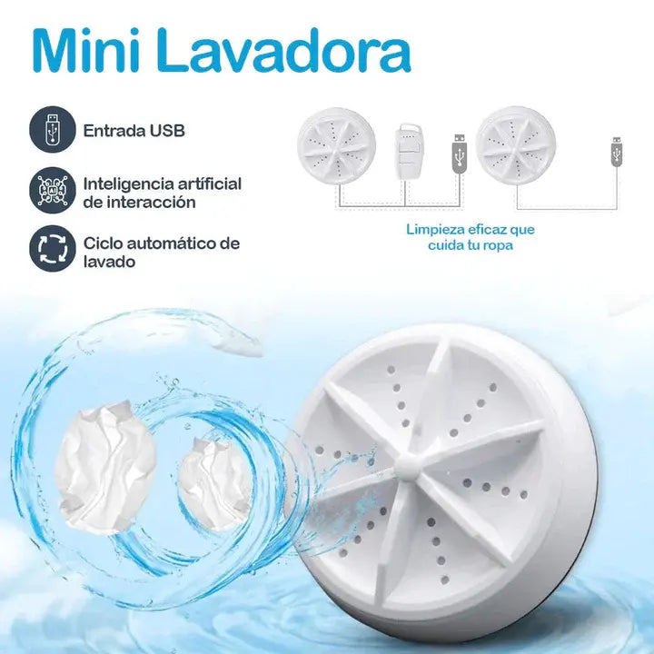 MINI LAVADORA ELÉCTRICA PORTÁTIL COMPACTA