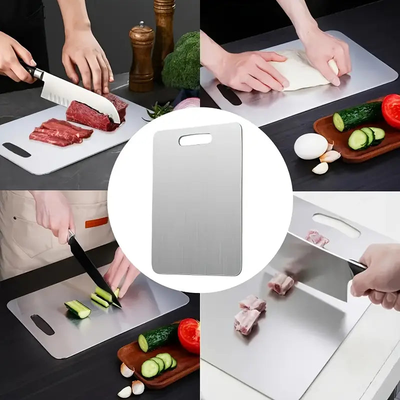 Tabla De Cortar De Acero Inoxidable | Higiénica, Antibacteriana Y De Larga Duración